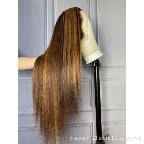 100% Virgin Brazilian Human Hair Frontal Wig 10A Grade Highlight Wigs Hot Sale Ombre Piano Color Human Hair Straight human Wigs